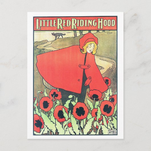  Art Nouveau Roodkapje Briefkaart (Voorkant)