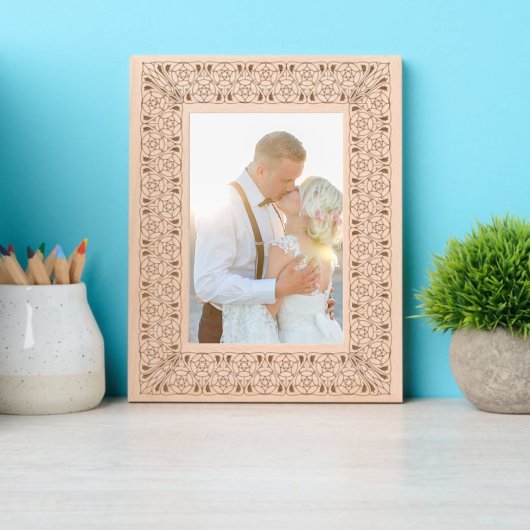 Art Nouveau Roos Flower & Foliage Pattern Gegraveerde Lijstjes