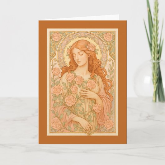 Art Nouveau Roos Maiden Kaart (Voorkant)