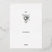 Art Nouveau Roos Scrolls Floral Border Wedding Folie Uitnodiging (Achterkant)