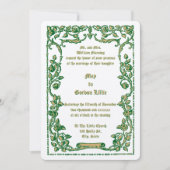 Art Nouveau Roos Scrolls Floral Border Wedding Kaart
