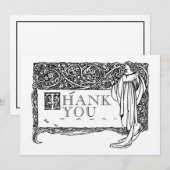 Art Nouveau  Roos Struik Border Bedankkaart (Voorkant / Achterkant)