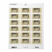 Art Nouveau Roos Struik Border Etiket (Full Sheet)