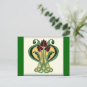 Art Nouveau Roos Tile Briefkaart (Staand voorkant)
