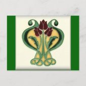 Art Nouveau Roos Tile Briefkaart (Voorkant)