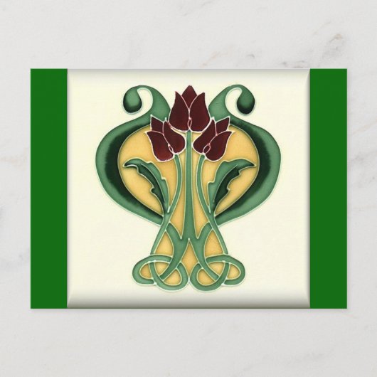 Art Nouveau Roos Tile Briefkaart (Voorkant)