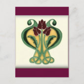 Art Nouveau Roos Tile Briefkaart (Voorkant)