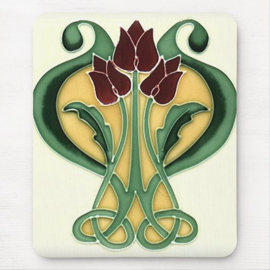 Art Nouveau Roos Tile Muismat (Voorkant)
