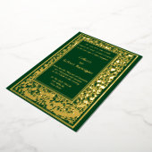 Art Nouveau Roos Vine Border Wedding Folie Uitnodiging (Gedraaid)