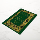 Art Nouveau Roos Vine & Clover Border Wedding Folie Uitnodiging (Gedraaid)