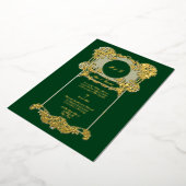  Art Nouveau Roos Wedding Folie Uitnodiging (Gedraaid)