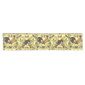  Art Nouveau Rooster & Hen Chickens Patroon Korte Tafelloper (Horizontaal)