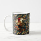 Art Nouveau Rooster op Ivy Coffee Mok (Links)