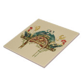 Art Nouveau Roosters & Kippen Tegeltje (Zijkant)