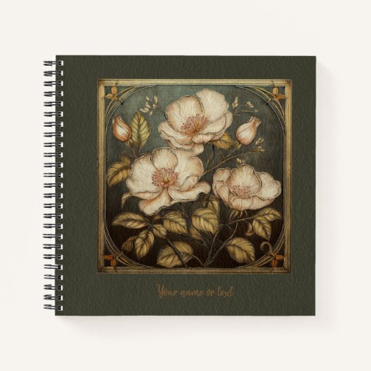 Art Nouveau Rosa canina Timeless Charm Notitieboek (Voorkant)