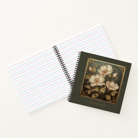 Art Nouveau Rosa canina Timeless Charm Notitieboek (Binnen)