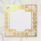 Art Nouveau Rose Border Rubber Stamp Bedankjes Labels (Voorkant)