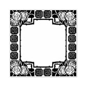 Art Nouveau Rose Border Rubber Stamp Rubberstempel (Afrduk)