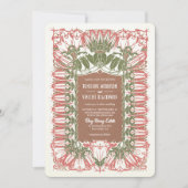 Art Nouveau Royal Lily Wedding Kaart (Voorkant)
