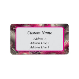 Art Nouveau Roze en Zilveren Fans Etiket