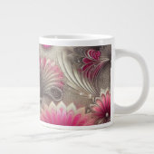 Art Nouveau Roze en Zilveren Fans Grote Koffiekop (Rechts)