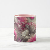 Art Nouveau Roze en Zilveren Fans Mok (Midden)