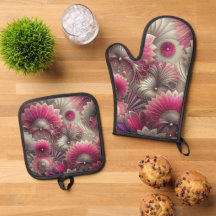 Art Nouveau Roze en Zilveren Fans