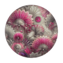Art Nouveau Roze en Zilveren Fans
