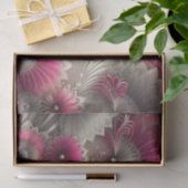 Art Nouveau Roze en Zilveren Fans Tissuepapier (Geschenk)