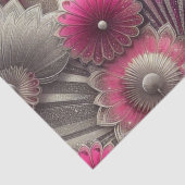 Art Nouveau Roze en Zilveren Fans Tissuepapier (Detail)