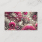 Art Nouveau Roze en Zilveren Fans Visitekaartje (Achterkant)