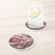 Art Nouveau Roze en Zilveren Fans