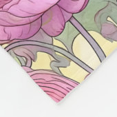 Art nouveau roze ranuculus fleece deken (Hoek)