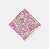 Art nouveau roze ranuculus servet (Hoek)