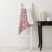 Art nouveau roze ranuculus sherpa deken (In situ)
