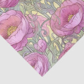 Art nouveau roze ranuculus tissuepapier (Detail)