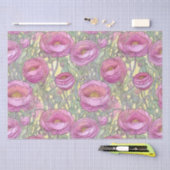 Art nouveau roze ranuculus tissuepapier (Craft)