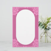 Art Nouveau Roze Roses Briefpapier (Staand voorkant)