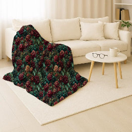 Art Nouveau Roze Teal Goud Cozy Sherpa Deken