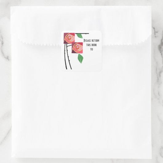 Art nouveau rozen bookplate Sticker (Tas)