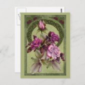Art Nouveau-Rozen Briefkaart (Voorkant / Achterkant)