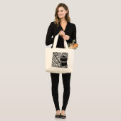 Art Nouveau Rozen en Watering Can Grote Tote Bag (Voorkant (model))