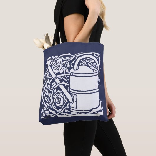 Art Nouveau Rozen en Watering Can Tote Bag (Dichtbij)