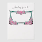 Art Nouveau rozen grens Vellum Uitnodigingen (Voorkant)