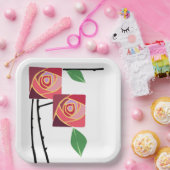 Art Nouveau-rozen Papieren Bordje (Feest)