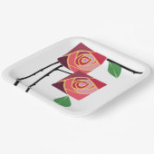 Art Nouveau-rozen Papieren Bordje (Gebogen)