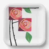 Art Nouveau-rozen Papieren Bordje (Voorkant)