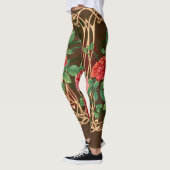 Art Nouveau Rozen: rieten imitatie Leggings (Links)