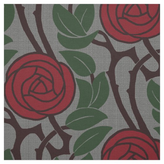 Art Nouveau-Rozen Stof (Swatch)