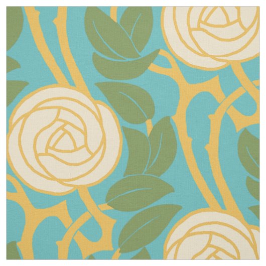 Art Nouveau-Rozen Stof (Swatch)